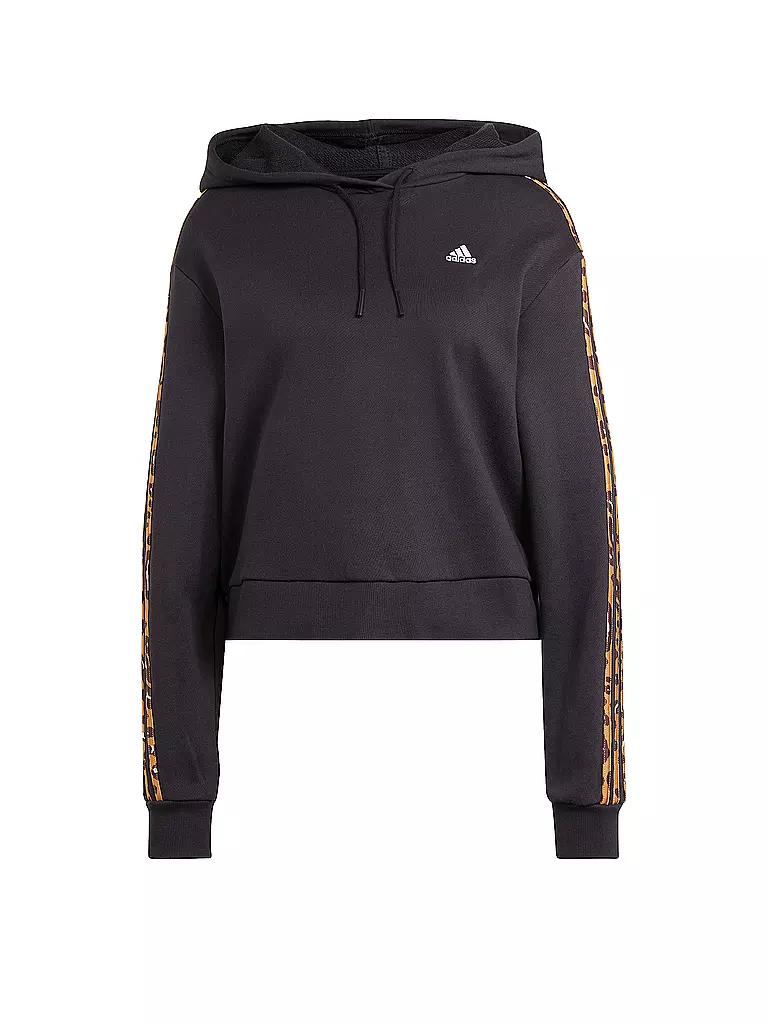 ADIDAS Damen Hoodie Essentials 3 Streifen Animal Print Relaxed schwarz